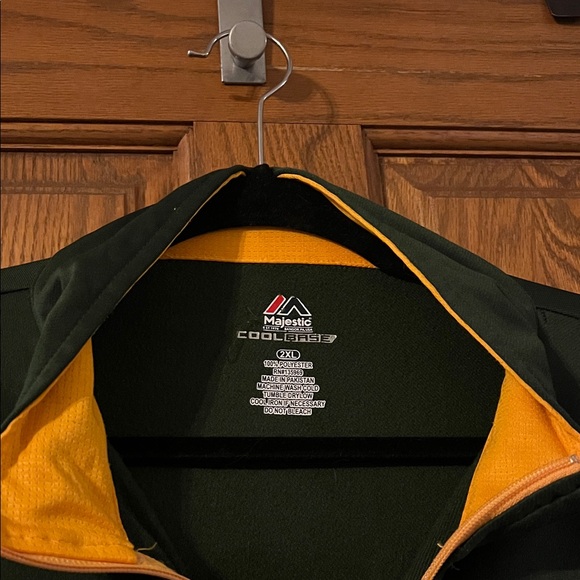 Green Bay Packers Mens 2X Large Majestic Long Sleeve 1/4 Zip Fleece - Picture 3 of 4